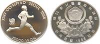 Nordkorea 10000 Won Silber 10000 Won 1986 Marathonläufer. KM 56 -