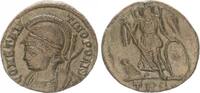 Antike / Römische Kaiserzeit / Constantinopolis Follis Bronze Constantinopolis, Victoria auf Prora, Zepter i.d.Rechten, Schild links -