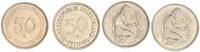 BRD 2x 50 Pfennig Fehlprägung Variante mit kleinem D -