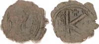 Antike / Byzanz Justinus II Halbfollis Byzanz Justinus II. 565-578 n.Chr Konstantinopel Bronze Halbfollis -