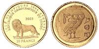 20 Francs 2003 Kongo Eule von Athen 1/25oz Gold PP in Kapsel