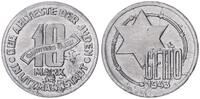 Deutschland / Polen / Getto Litzmannstadt 10 Mark (mit Echtheitszertifikat) Getto Litzmannstadt 10 Mark 1943 Aluminium -