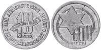 Deutschland / Polen / Getto Litzmannstadt 10 Mark (mit Echtheitszertifikat) Getto Litzmannstadt 10 Mark 1943 Aluminium -