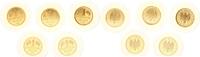 Deutschland - BRD 5 x 1 Goldmark 5 Stück 1 DM Gold - in original Kapsel 999,9/1.000er Feingold -