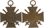 Kaiserreich Orden Ehrenkreuz für Frontkämpfer mit Schwerter Hersteller GG -
