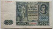 Deutsche Besatzungsausgaben des 2. Weltkriegs 50 Zloty Generalgouvernement Polen, Serie C -