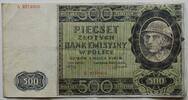 Deutsche Besatzungsausgaben des 2. Weltkriegs 500 Zloty Generalgouvernement Polen, Serie A -