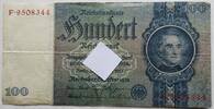 Drittes Reich 100 Reichsmark Justus Liebig, Friedensdruck, Udr-Bst. V, Serie F, mit HK im Unterdruck -