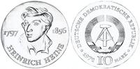 Deutschland - DDR 10 Mark Silber Heinrich Heine Dichter und Schriftsteller -