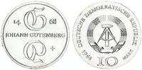 Deutschland - DDR 10 Mark Silber Johann Gutenberg, Erfinder des Buchdrucks -