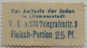 Deutschland / Polen / Getto Litzmannstadt Fleisch-Portion 25 Pf. sehr selten! -