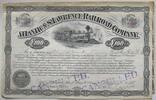 USA, Kanada alte Aktie Atlantic and St. Lawrence Railroad, Eisenbahn, tolle Vignette -