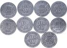 Deutschland / Polen / Getto Litzmannstadt 10 Mark (mit Echtheitszertifikat und Fachbuch ) Lot mit 10 Münzen Exemplare aus dem New Yorker Lot -