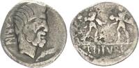 Antike / Römische Republik Denar Silber L. Titurius Sabinus, bärtiger Tatiuskopf// Tarpeia -