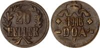Kolonien / Deutsch-Ostafrika 20 Heller DOA J.727 b Messing -