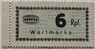 Konzentrationslager Flossenbürg 6 Reichspfennig Wertmarke, Maschinenwerke Holleischen, KZ-Flossenbürg, mit Randstück -