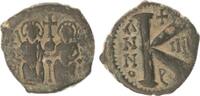 Antike / Byzanz Justinus II Halbfollis Byzanz Justinus II. 565-578 n.Chr Theoupolis Bronze Halbfollis -