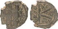 Antike / Byzanz Justinus II Halbfollis Byzanz Justinus II. 565-578 n.Chr Thessaloniki Bronze Halbfollis -