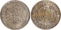 Weimarer Republik 5 Mark Eichbaum zeitgenössische Umlauffälschung Blei-Zinn mit Kupferkern? -