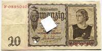 Drittes Reich, Third Reich 20 Reichsmark mit Hakenkreuz im Unterdruck, Tirolerschein -