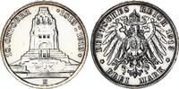 Kaiserreich-Sachsen 3 Mark Silber Völkerschlachtdenkmal J.140 -