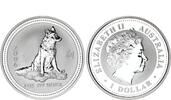 Australien 1 Dollar Silber Lunar Serie 1 Jahr des Hundes -