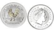 Australien 1 Dollar Silber Lunar Serie 1 Jahr des Hahnes -