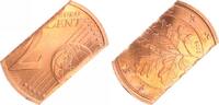 Deutschland / Bundesrepublik Fehlprägung 2 Cent entwertet durch Zerschneiden, Fehlprägung 2 Cent 2006 entwertet durch Zerschneiden, Fehlpr. 180° Stempeldr. -