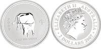 Australien 2 Dollar 2oz Silber Lunar I Jahr des Ochsen Auflage 6.465 -