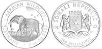 Somalia 200 Shillings 2oz Silber Elefant -