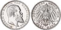 Württemberg 3 Mark Silber 1914 F Wilhelm II. SPL