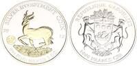 Gabun 1000 Francs CFA 1oz Silber Springbock 65. Jahrestag teilvegoldet -