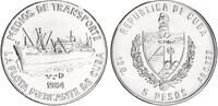 Kuba 5 Pesos Silber Kubanischer Transport - Handelsmarine Auflage 5000!!! -