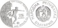 Bulgarien 25 Lewa Silber Fußball-Weltmeisterschaft 1986, Mexiko - Balltritt -