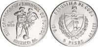 Kuba 5 Pesos Silber Fußball-Weltmeisterschaft 1986 Mexiko Auflage 5000!!! -