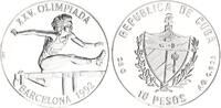 Kuba 10 Pesos Silber XXV. Olympische Sommerspiele, Barcelona 1992 - Hürdenlauf -