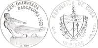 Kuba 10 Pesos Silber XXV. Olympische Sommerspiele, Barcelona 1992 - Turnen -
