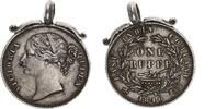 Indien Patriotischer Anhänger Silber 1 Rupie VICTORIA QUEEN -