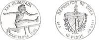 Kuba 10 Pesos Silber XXV. Olympische Sommerspiele, Barcelona 1992 - Hürdenlauf -