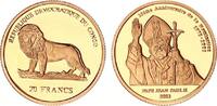 Kongo 20 Francs 2003 Papst 1/25oz Gold FB in Kapsel