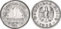 Deutschland / 3.Reich 1 Mark Zwitter Probe Schaaf 354M1/M2 Variante in Reinnickel, magnetisch -
