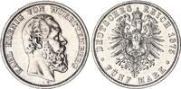 Kaiserreich / Württemberg 5 Mark Silber Karl J.173 -