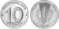 Deutschland / DDR 10 Pfennig Fehlprägung: nachgeschnittene Jahreszahl 1950 -
