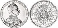 Deutsches Kaiserreich - Preußen 3 Mark Silber Wilhelm II. - 25 jähriges Regierungsjubiläum -