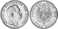 Kaiserreich Hessen 5 Mark Silber Großherzog Ludwig III. J.67 -