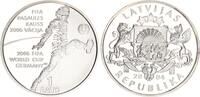 Lettland 1 Lats Silber XVIII. Fußball-WM 2006 in Deutschland Spielszene -