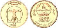 Mongolei 1000 Terper Leonardo da Vinci 1/25oz Gold -