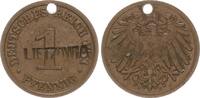 Deutsches Reich / Kaiserreich 1 Pfennig Kaiserreich 1 Pf. J.10 1911A mit Gegenstempel Lietzowia (Berlin) -