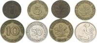 Deutschland Lot 1,5,10,50 Pfennig 1 Satz Bank dt.Länder- 1949 D 1,5,10,50 Pfennig ss -