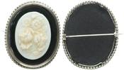 Deutschland Gemme Tombak versilbert Gemme Tombak versilbert, Brosche, 39,81g -